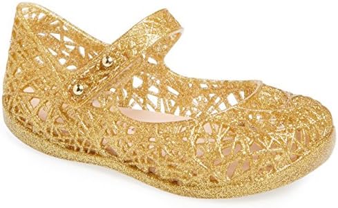 Mini Melissa Toddler "Campana" Mary Jane Flat Shoes - Gold 8 M US Toddler