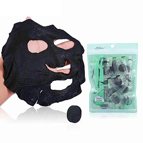 Facial Compressed Mask Paper,Pobec 30 Pcs DIY Bamboo charcoal Natural Spa Skin Care Compress Mask Treatment Fiber Face Masks - Thumbnail 6