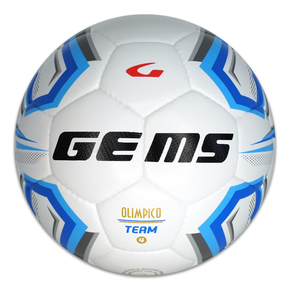 GEMS UN06-0302 Olimpico Team Unisex Football White/Blue Size 4