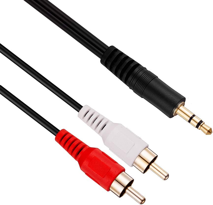 3.5mm Stereo Male to 2RCA Male (Right and Left) RCA Audio Cable (60feet/20M)