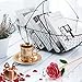 GRECEDAY Love Forever Long Stem Gold Foil Trim Red Rose Flower with Transparent Stand, Best Gift for Valentines Day, Mothers Day, Anniversary, Birthday Gift, Treating Yourself, Galentine's Day (Pink)