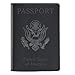 Leather Passport Cover - Passport Holder Case for Men & Women - Black