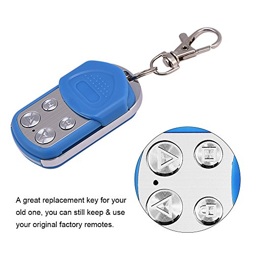Delaman Car Alarm, Portable 433.92MHz 4 Channels RF Wireless Remote Control Duplicator for Garage Doors Gates Cars Alarm Systems (Blue)