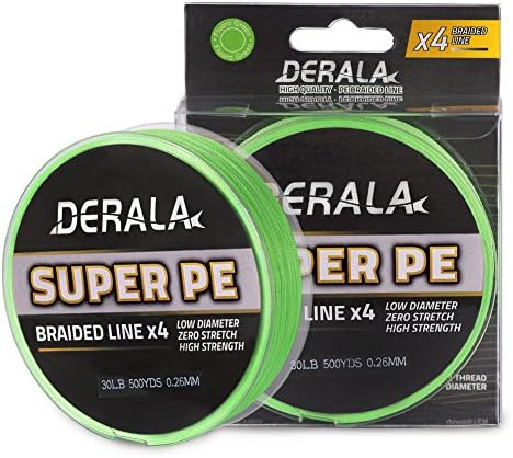 DERALA Improved SuperPower Multifilament Braided Fishing Line Incredible Abrasion Resistant 4 Strands PE Braided Lines