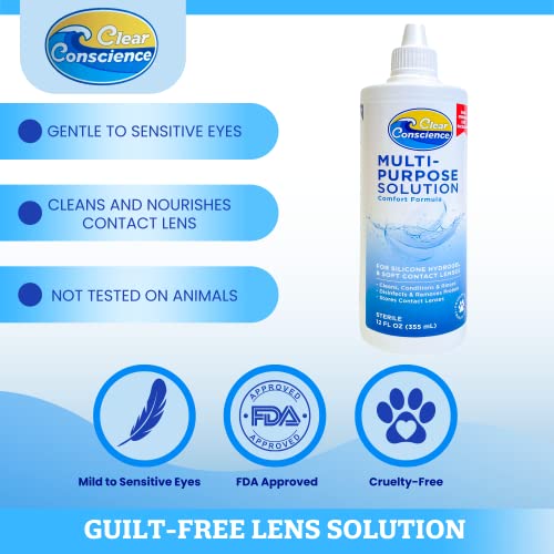 Clear Conscience Contact Lens Solution 12oz MultiPurpose Soft and