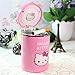Portable Stainless Auto Car Cigarette Ashtray Ash Bin with Lid Cover and LED Light, Pink Hello Kitty