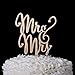 Ella Celebration Mr & Mrs Wooden Wedding Cake Topper, Small Rustic Reception Decoration (Mr and Mrs)