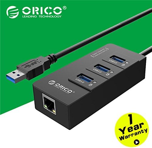 ORICO HR01-U3-BK USB3.0 HUB Splitter with External RJ45 Gigabit Network Card