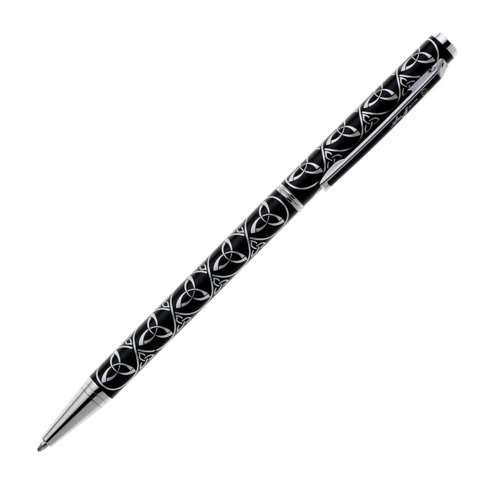Ballpoint Pen in Black with Celtic Trinity, Sea Gems 0015