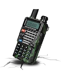 BaoFeng UV 5R Plus Qualette 5W correa dual Radio Walkie Talkies de dos vías (camuflaje de selva)