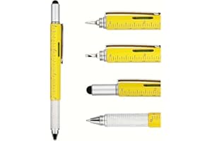 Multitool Pen with Leveler, Precision Screwdriver, Pen, Ruler, Retractable Pocket Tool Suitable for On-the-Go Repairs, DIY & 