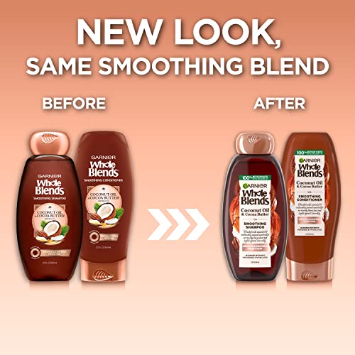 Garnier Whole Blends Smoothing Shampoo and Conditioner, Coconut Oil and