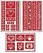3 Armour Etch Over N Over Reusable Glass Etching Stencils Set | Heart, Floral, Star, Circle Borders and Patterns