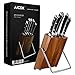 Knife Set, Professional 6-Piece Kitchen Knife Set with Wooden Block Germany High Carbon Stainless Steel Cutlery Knife Block Set, by Aicok