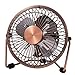 MerLerner USB Desk Fan 4 Inch Mini Portable Ultra Quiet Cooling Fan 360°Rotation for Home Office Table USB Powered ONLY Retro Golden Design,Golden