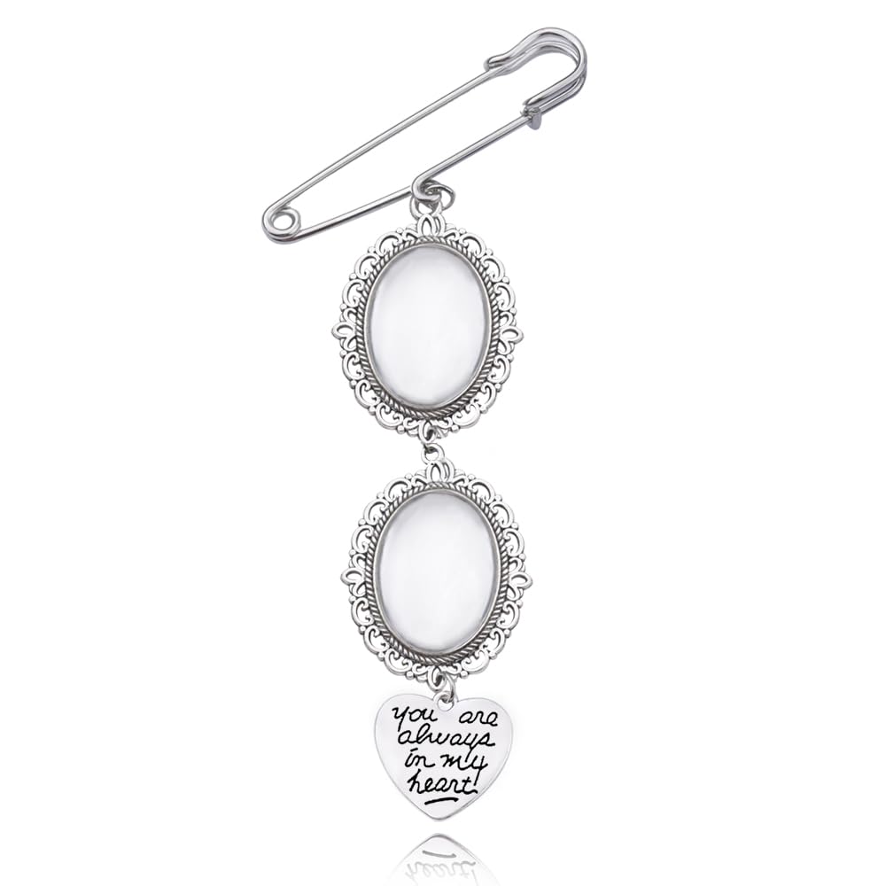 Personalized Bouquet Charms Photo Memory Charm for Wedding Bouquet Photo Pendant Charm for Women Men Diy 2 Photos Pictures Frame Memory Charm Wedding Bouquet Charms for Bride Picture Photo Charm
