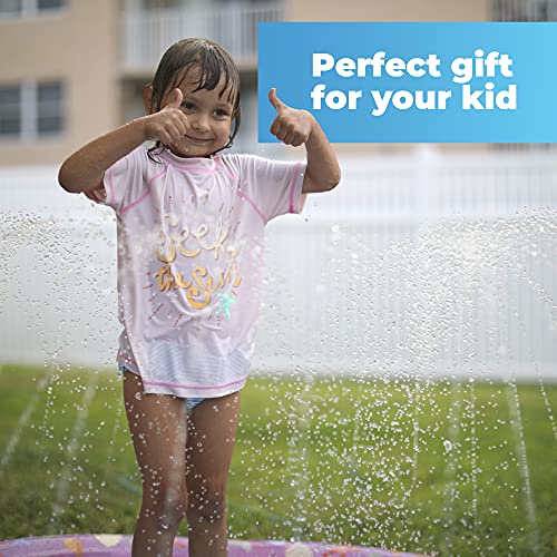 Chuchik Splash Pad for Toddlers 68” Water Splash Mat Summer Outdoor