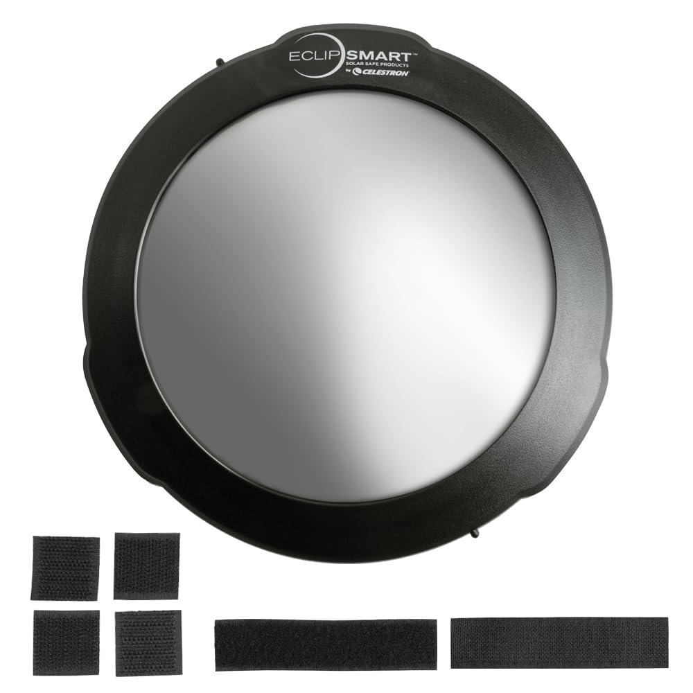 Celestron 94244 EclipSmart Solar Eclipse Telescope Filter – ISO 12312-2 Compliant, Secure Fit with Solar Safe Film, Works with 8” Schmidt-Cassegrain/EdgeHD Telescopes, Black Image