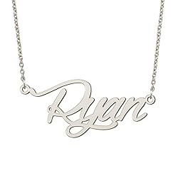 BYBWBL Ryan Name Pendant Necklace Silver Color