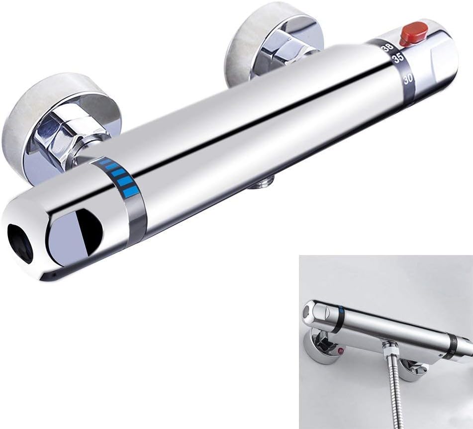 Moligh doll Chrome Thermostatic Bar Shower Mixer Valve Anti Scald Tap