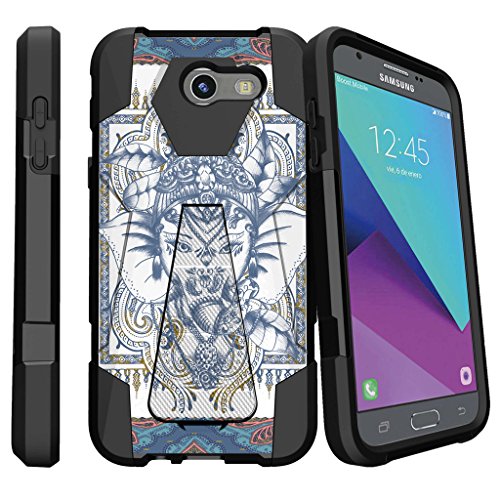 MINITURTLE Defender Case Compatible with Galaxy Sol 2, Express Prime 2, Amp Prime 2[Dual-Layer][2-Part CASE Design][Convenient Kickstand] - Basketball Hoop