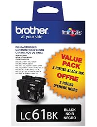 Brother, LC61BK, cartuchos de tinta negra, 2 unidades