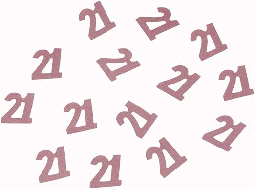 Amazon Com Zooyoo Glitter Rose Gold Number 21 Confetti Paper