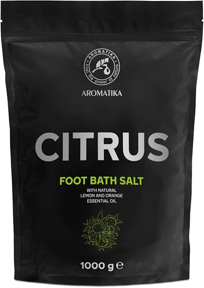 AROMATIKA Foot Bath Salt Citrus 1000g Natural Sea Salt Lemon Orange Essential