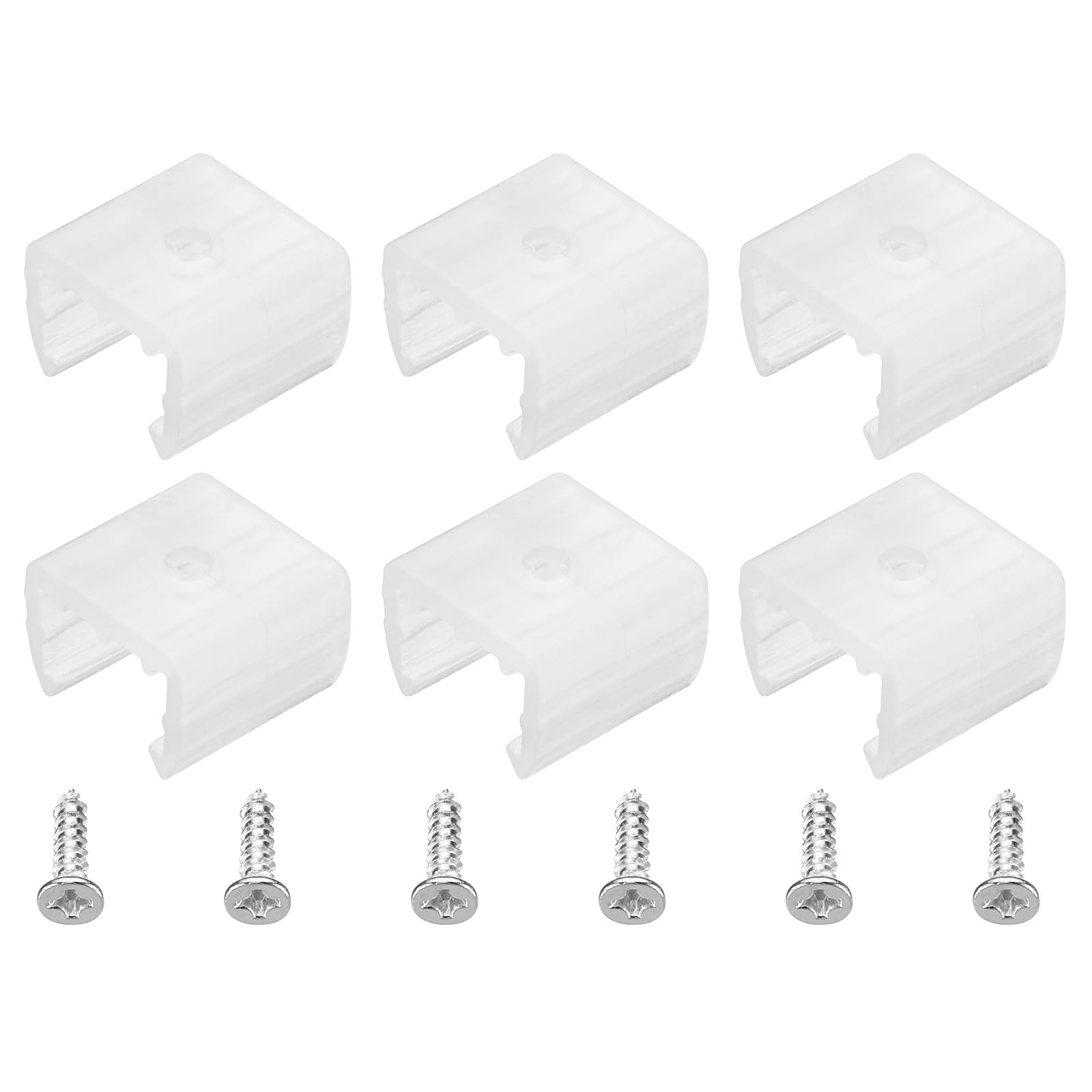 uxcell LED Neon Mounting Clips Holder Mounting Bracket Support Fixing Clamps Fit 10mm to 12mm Silicone LED Neon Strip Lighting, Translucent 50 Pack