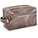 Leather Toiletry Bag Dopp Kit by Rachiba - Mens Leather Toiletry Bag, Shaving and Grooming Kit for Travel, Bathroom Cosmetic Pouch Case - Red Brown Leather - Gift Idea for Men