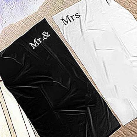 Amazoncom Mr Mrs Beach Towel Set Home Kitchen