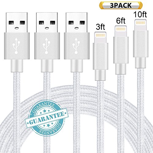 Danteng lightning cable 3pack 3ft 6ft 10ft nylon braide…