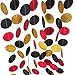 MOWO Glitter Paper Garland Circle Dots Hanging Decor,2.5'' in Diameter,10-feet(Gold Glitter/red/Black,2pc)