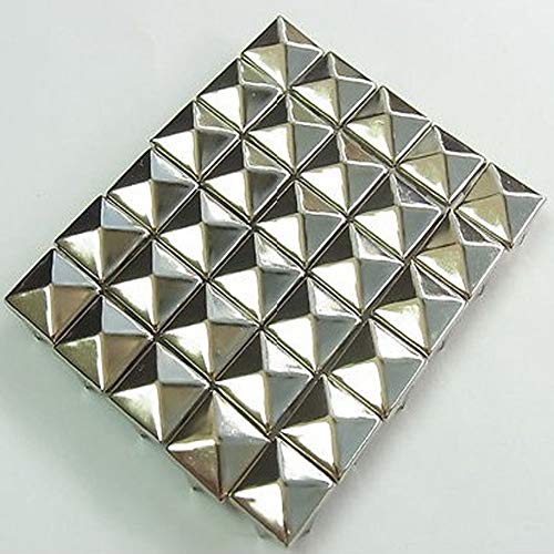 Autom 100 Pcs 10Mm Leathercraft Diy Silver Metal Punk Spikes Spots Pyramid Studs Goth (613827356542)