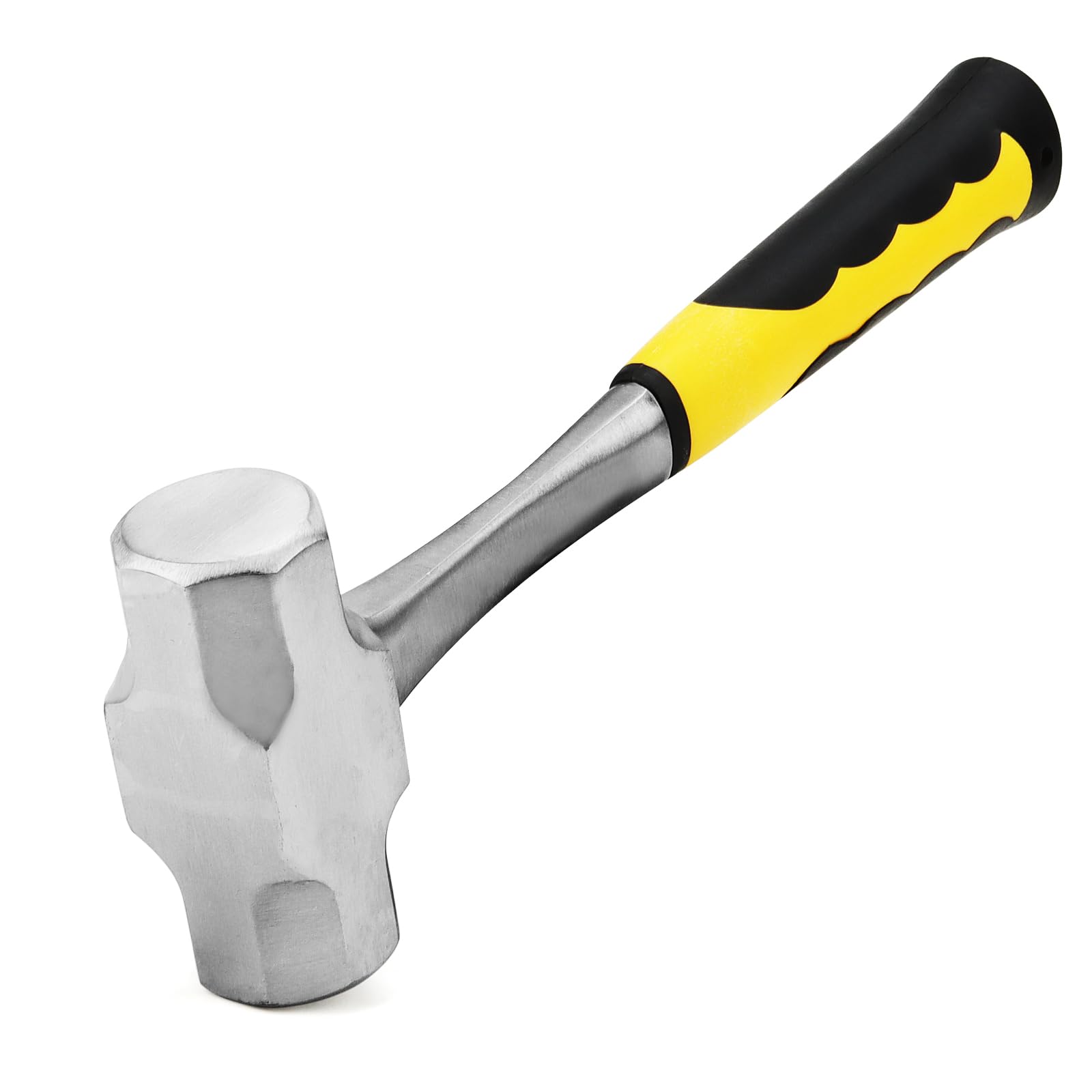 MUKCHAP 1.6kg/3.5lbs Club Hammer, Sledgehammers Lump Drilling Hammer with Fibreglass Handle for Gardening, Camping, Rock