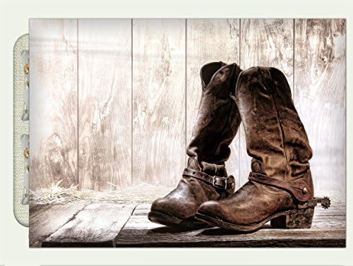 Ankeru Flannel Throw Blanket Western Decor Pair Of Roper Style Rodeo Boots With Ranching Spurs Riding On Oak Deck Artwork Brown Autumn Winter Warm Double Sides Print Blanketry, 59"W x 39"H