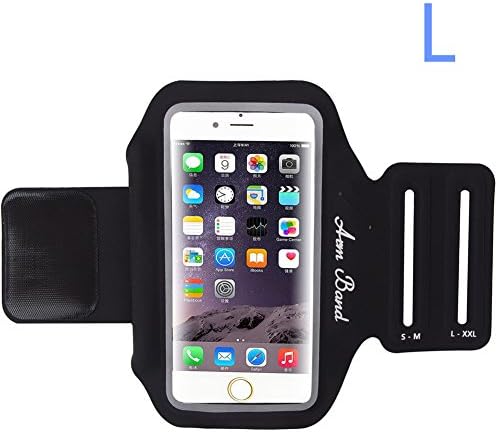 HITASION Running Armband for iPhone Women Men Workout Sport Fitness Water Resistant Armband Lightweight for iPhone 7, 6, 6S,and Samsung Galaxy S7，S6 Edge,S6,S5,S4, S3 (L-Black)