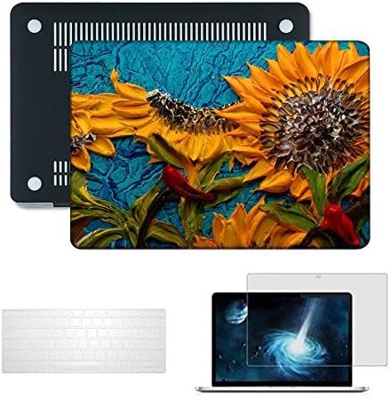MacBook Pro 13 Case 2016 &amp; 2017 Release A1706/A1708,Anrain Plastic Hard Case Cover with Keyboard Cover &amp; Screen Protector for Macbook Pro 13 Inch with/without Touch Bar and Touch ID,Sunflower