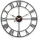 Decor Wall Clock, European Retro Clock with Large Roman Numerals, Indoor Silent Battery Operated Metal Clock for Home, Living Room, Kitchen and Den - 18 Inch, Classical Black