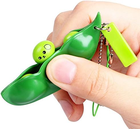 Squeeze Toys, Bean Stress Relief Fidget Bean Squishies Toys Keychain Improve Focus Cute Toy (AS Show)