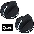 AMI PARTS 8273103 Range Control Knob Replacement Part Compatible with Whirlpool Gas Stove - Replace WP8273103 AP6012363 (2pcs Black)