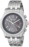 SO&CO New York Men's 5003.2 Monticello Quartz Chronograph Day and Date Grey Dial Stainless Steel Link Bracelet Watch