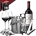 Sorbus Ice Bucket Wine Set — Deluxe 6 Piece Includes: Stainless Steel Double Walled Ice Bucket with Lid, Ice Tong, Bottle Opener, 3 Bottle Stoppers (Silver, Metal)