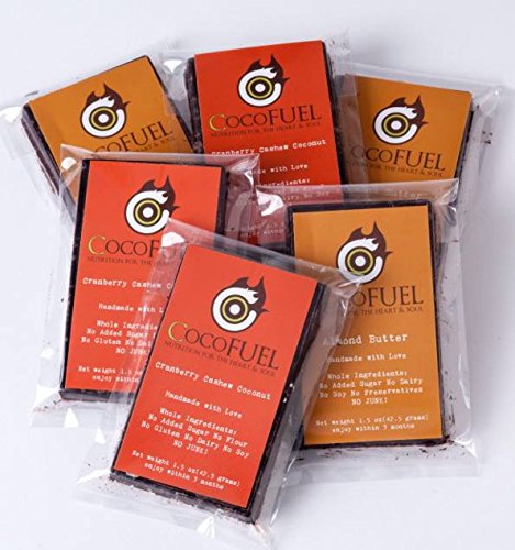 CocoFUEL Almond Butter Bar (1.5 oz). As seen in Whole Foods, North Atlantic Region - Hand Made in USA - Sugar Free - Dairy Free - Soy Free (12 Pack)