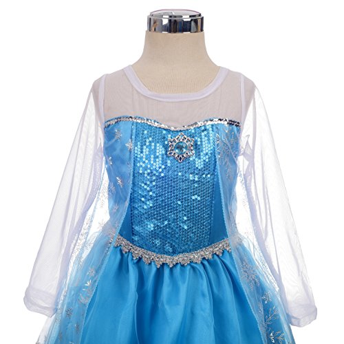 Dressy Daisy Girls' Princess Elsa Costume Fancy Party Dresses w/ cape draping Size 4T