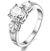 LOVE Beauties Women's Titanium Wedding Band Ring with Cubic Zirconia Stone