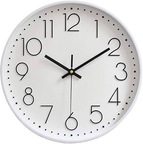 壁掛け時計 おしゃれ 掛け時計 アナログ 静音 連続秒針 ンテリア ウォールクロック 大数字 見やすい 時計 壁掛け 電池式 シンプル 時計 子供の大人の寝室の装飾に適しています ホワイト