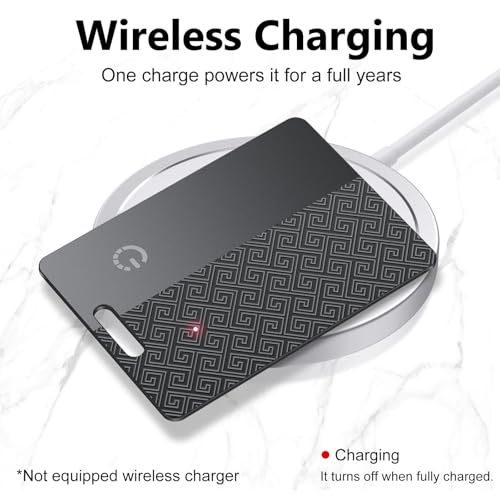 Ultra-Thin Wallet Tracker Card(iOS Only), Bluetooth Tracker Smart Card for Apple Find My iPhone Wallet GPS Tracker, Supports Wireless Charging, 10 Years Battery for Luggage, Wallets, Backpacks, Keys