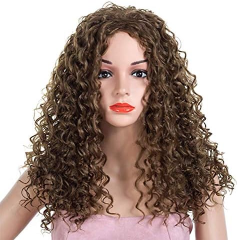 fexgaoo Women Ombre Natural Looking Long Short Curly Blonde Synthetic Cosplay Hair Wig