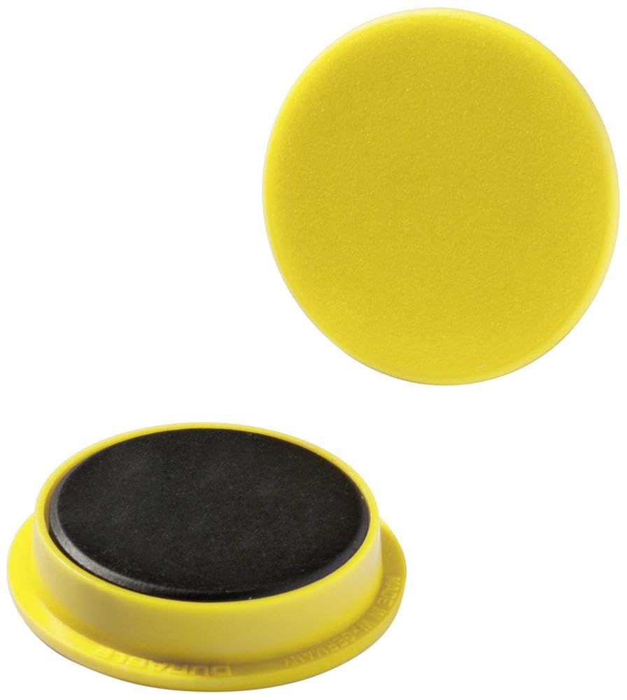 Durable 475104 Magnets in Industrial Packaging 15 mm 75 p - Yellow (Pack of 20)